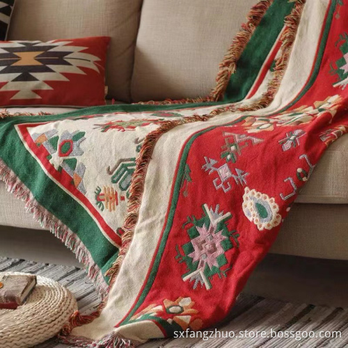 Wholesale boho customized blanket Bohemian geometry sofa throw blanket